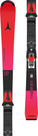 ATOMIC kalnų slidės su apkaustais Redster FIS S9 J-RP3 raudonos/violetinės su Icon 10