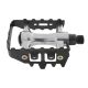 Pedalas MTB-Pedal, silver alloy body, black alloy cage