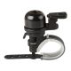 Skambutis super-minibell, brass, black, with bracket adjustable for handlebar size 22.2-31.8mm, on M-WAVE-card