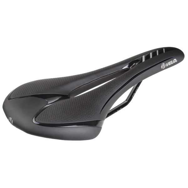 Balnelis VELO Velo-Fit Athlete FC, Road/MTB, S, 286 x 134 mm, black with silver stripes, on card