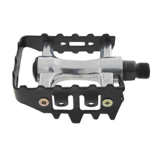 Pedalas MTB-Pedal, silver alloy body, black alloy cage