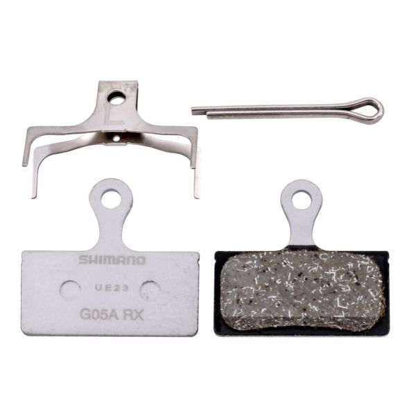 Kaladėlės stabdžiųShimano Disc Brake G05A-RX Resin pad and spring with split pin (pair)